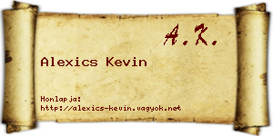 Alexics Kevin névjegykártya