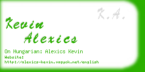 kevin alexics business card